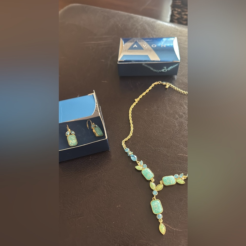 Avon Gold and Turquoise Jewelry Set Dreamy Dreamy Blue